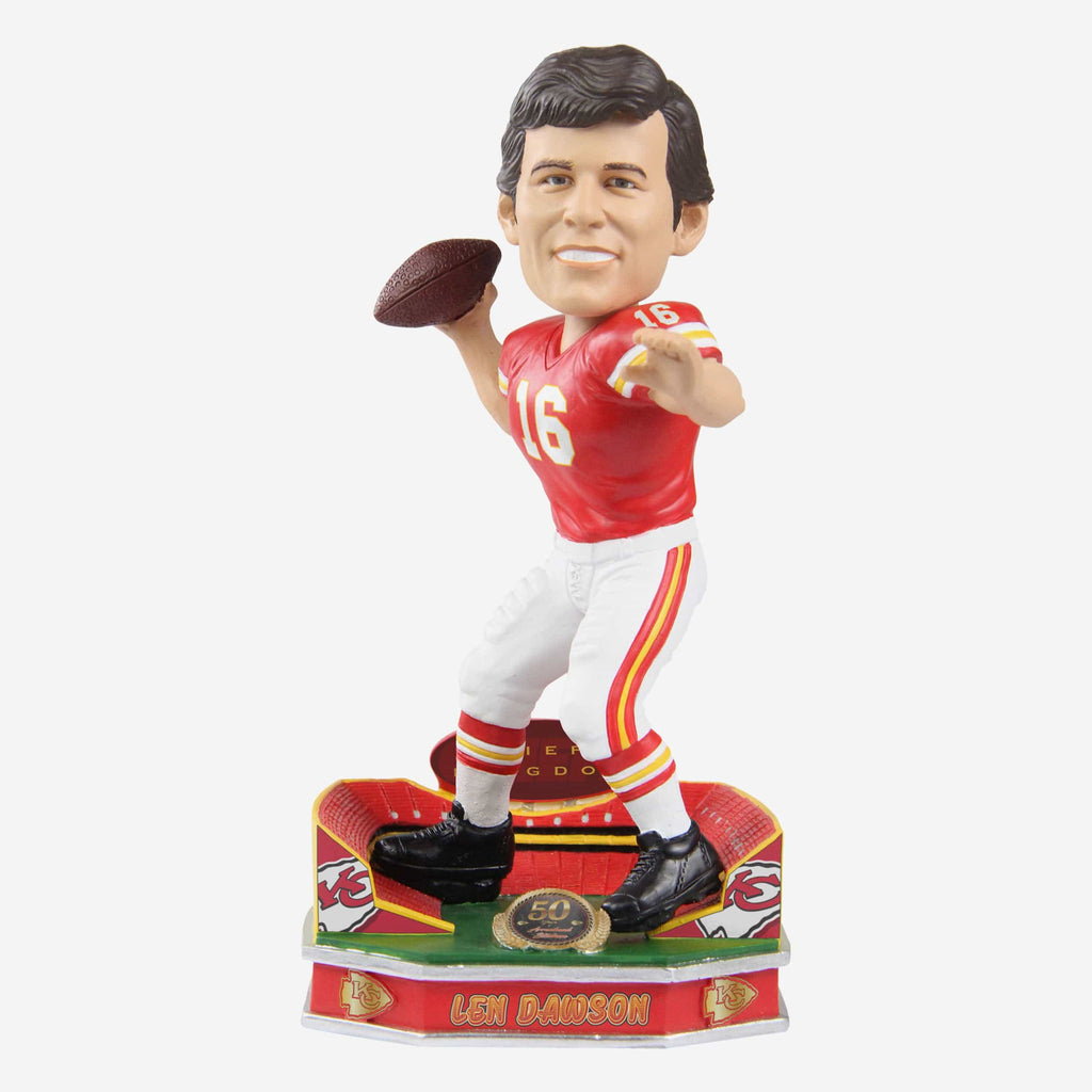 Len Dawson Kansas City Chiefs Arrowhead Stadium 50th Anniversary Bobblehead FOCO - FOCO.com