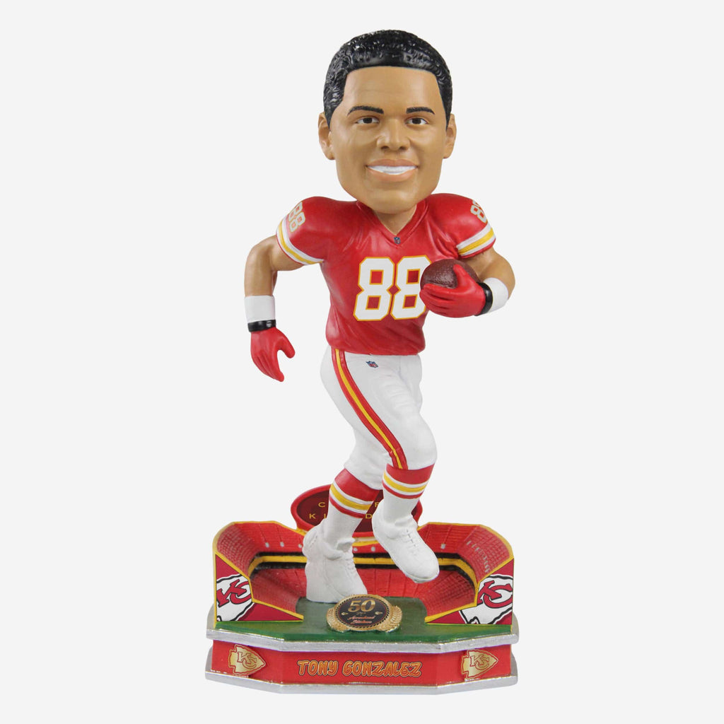 Tony Gonzalez Kansas City Chiefs Arrowhead Stadium 50th Anniversary Bobblehead FOCO - FOCO.com