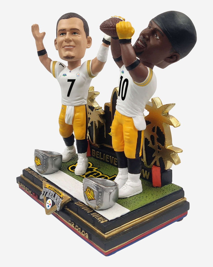 Pittsburgh Steelers Super Bowl XLIII Champions Winning Catch Mini Bobblehead Scene FOCO - FOCO.com