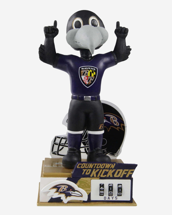 Poe Baltimore Ravens Countdown To Kickoff Mascot Bobblehead FOCO - FOCO.com