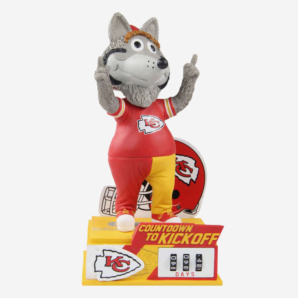 KC Wolf Kansas City Chiefs Countdown To Kickoff Mascot Bobblehead FOCO - FOCO.com