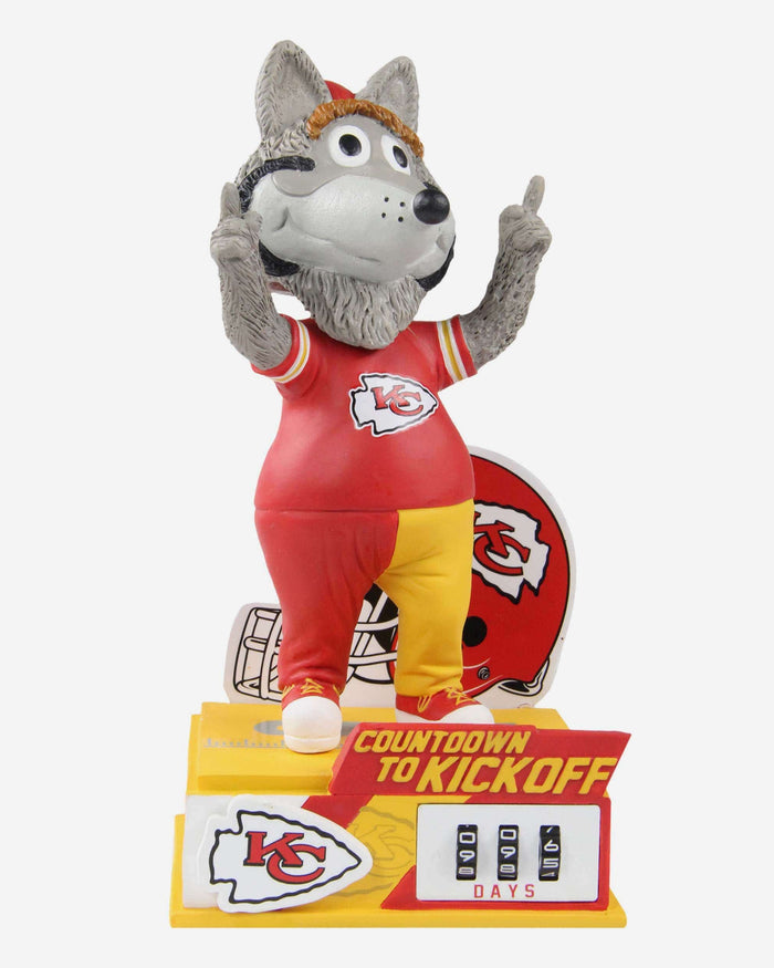 KC Wolf Kansas City Chiefs Countdown To Kickoff Mascot Bobblehead FOCO - FOCO.com