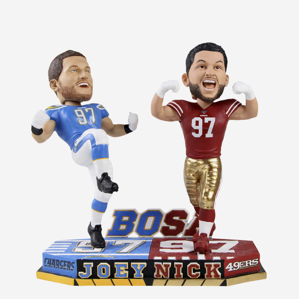 Nick Bosa & Joey Bosa San Francisco 49ers & Los Angeles Chargers Dual Bobblehead FOCO - FOCO.com