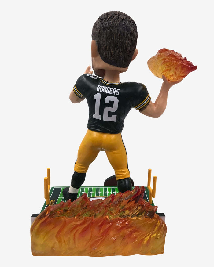 Aaron Rodgers Green Bay Packers On Fire Bobblehead FOCO - FOCO.com
