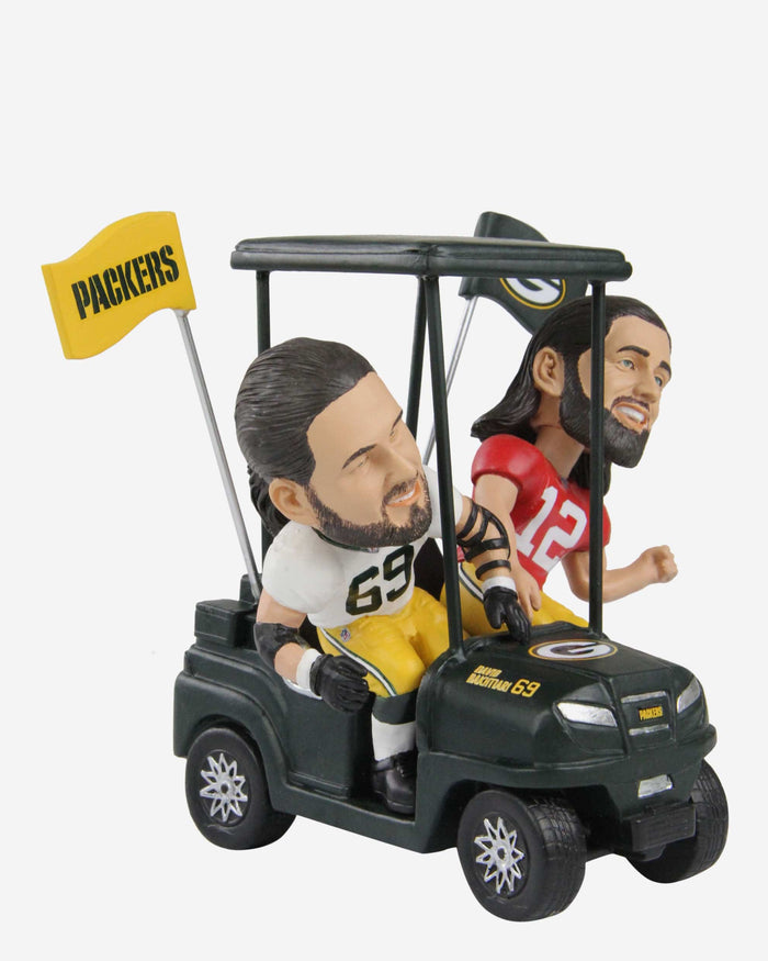 Aaron Rodgers & David Bakhtiari Green Bay Packers Golf Cart Bobblehead FOCO - FOCO.com