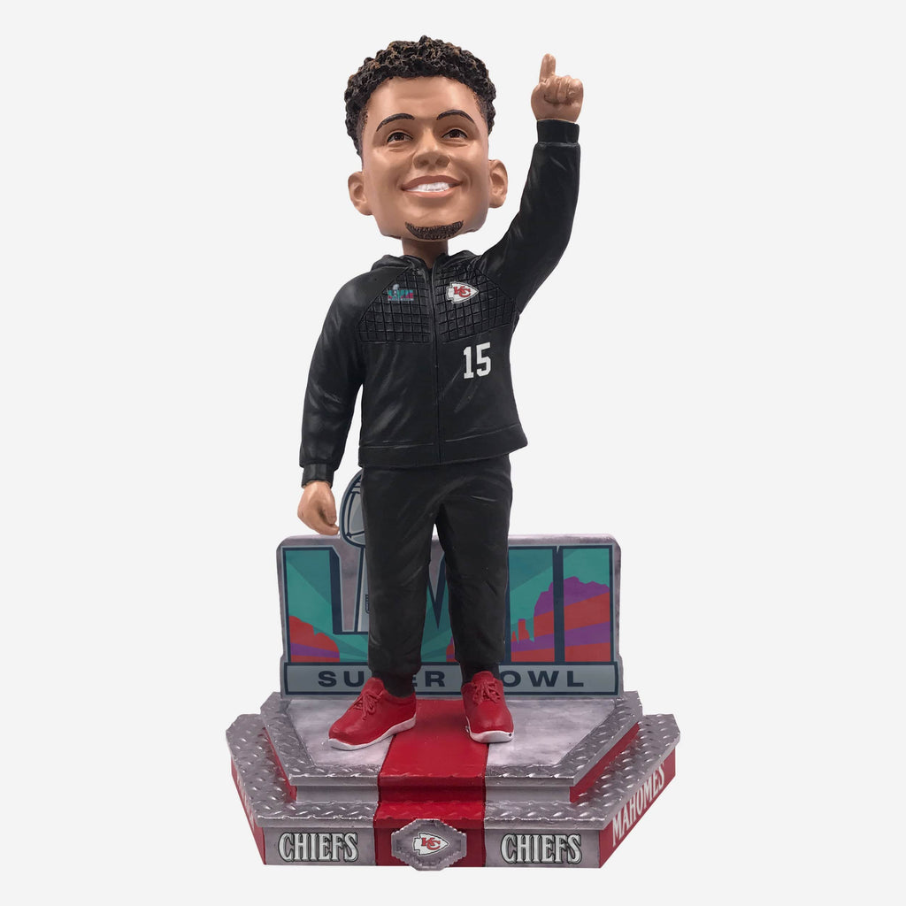 Patrick Mahomes Kansas City Chiefs Super Bowl LVII Outfit Bobblehead FOCO - FOCO.com