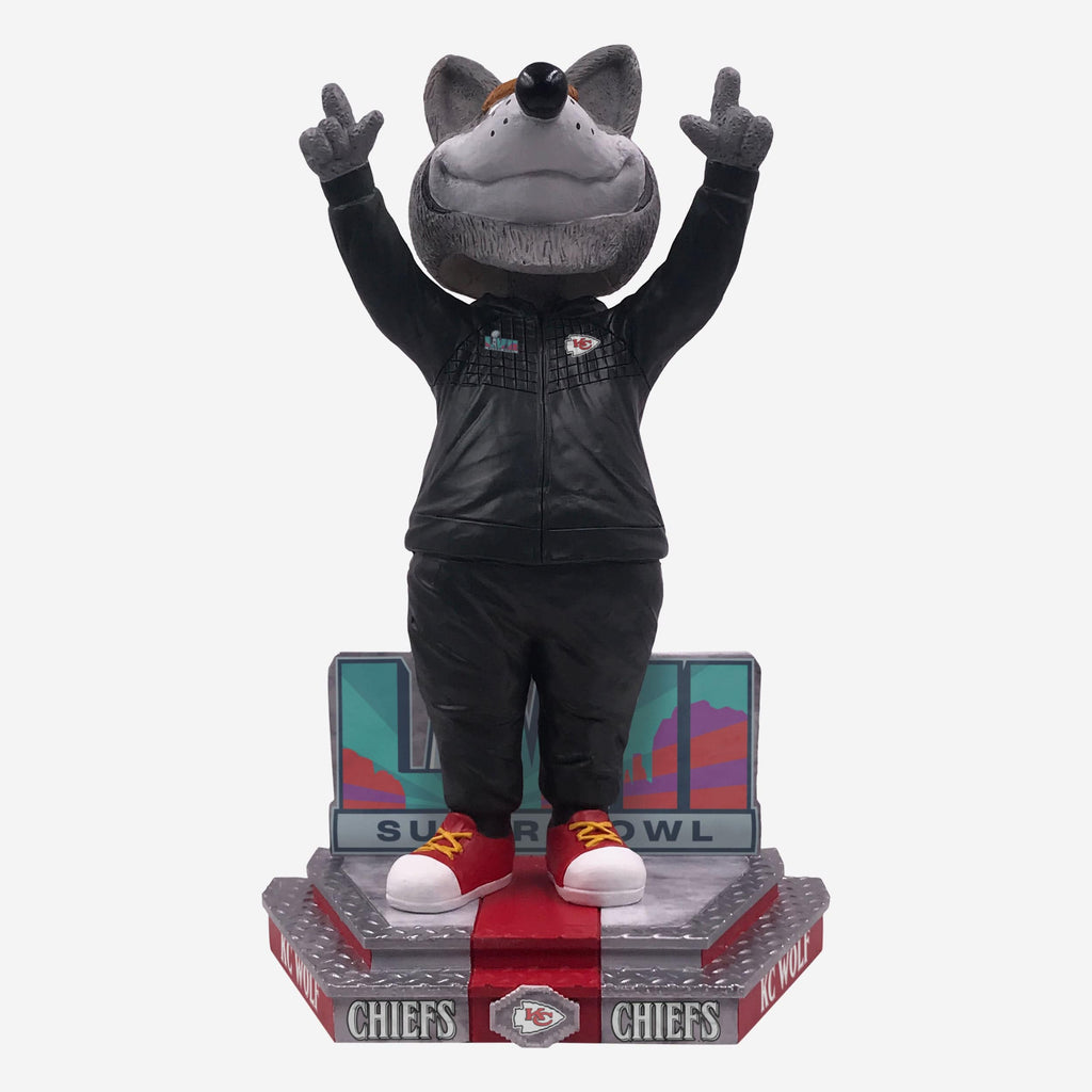 KC Wolf Kansas City Chiefs Super Bowl LVII Outfit Mascot Bobblehead FOCO - FOCO.com