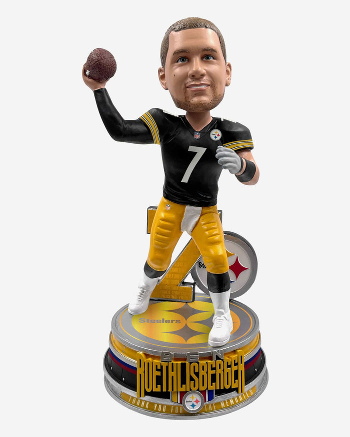 Ben Roethlisberger Pittsburgh Steelers Career Stats Spinning Bobblehead FOCO - FOCO.com