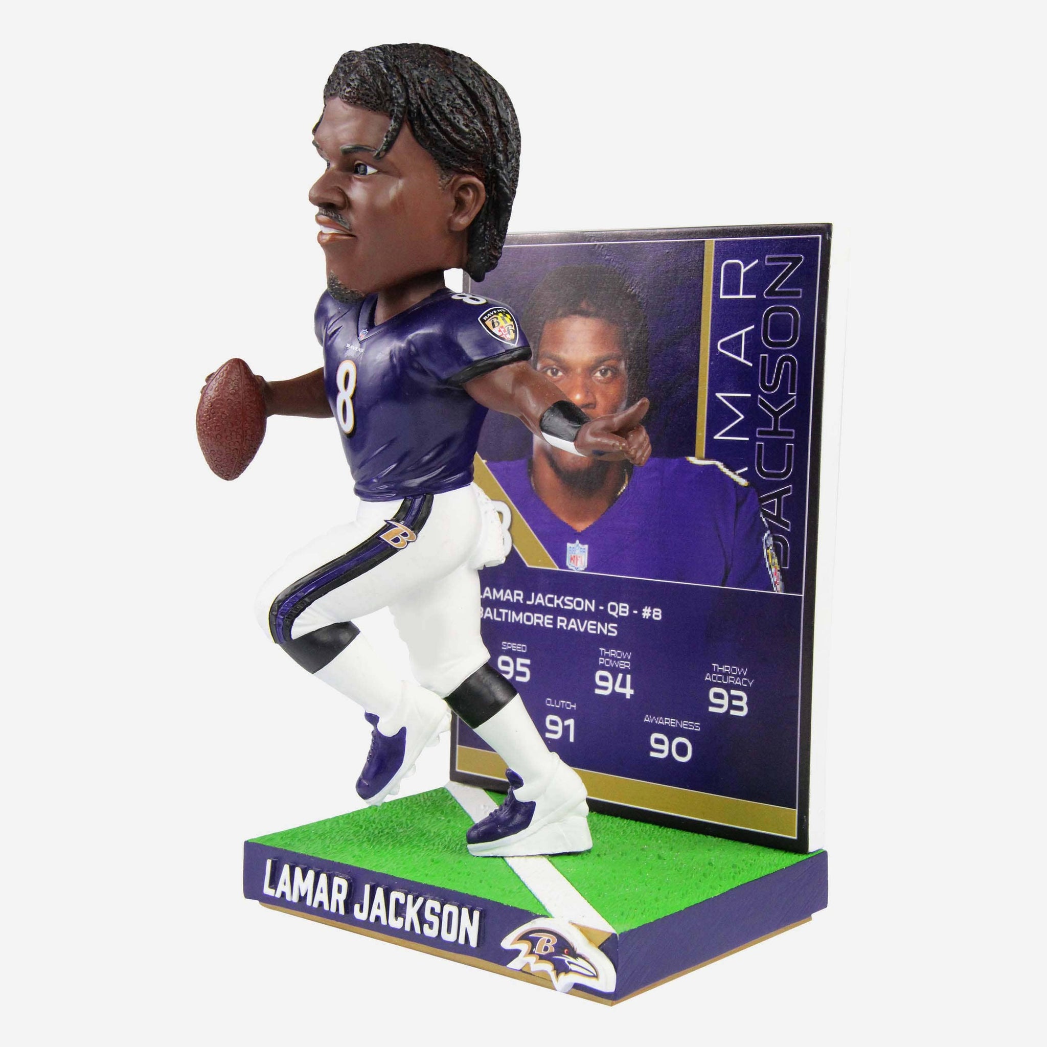 Lamar Jackson Baltimore Ravens Ratings Card Bobblehead FOCO
