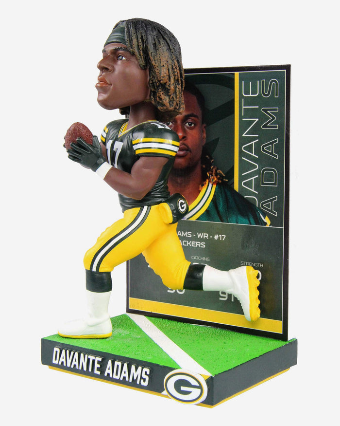 Davante Adams Green Bay Packers Ratings Card Bobblehead FOCO - FOCO.com