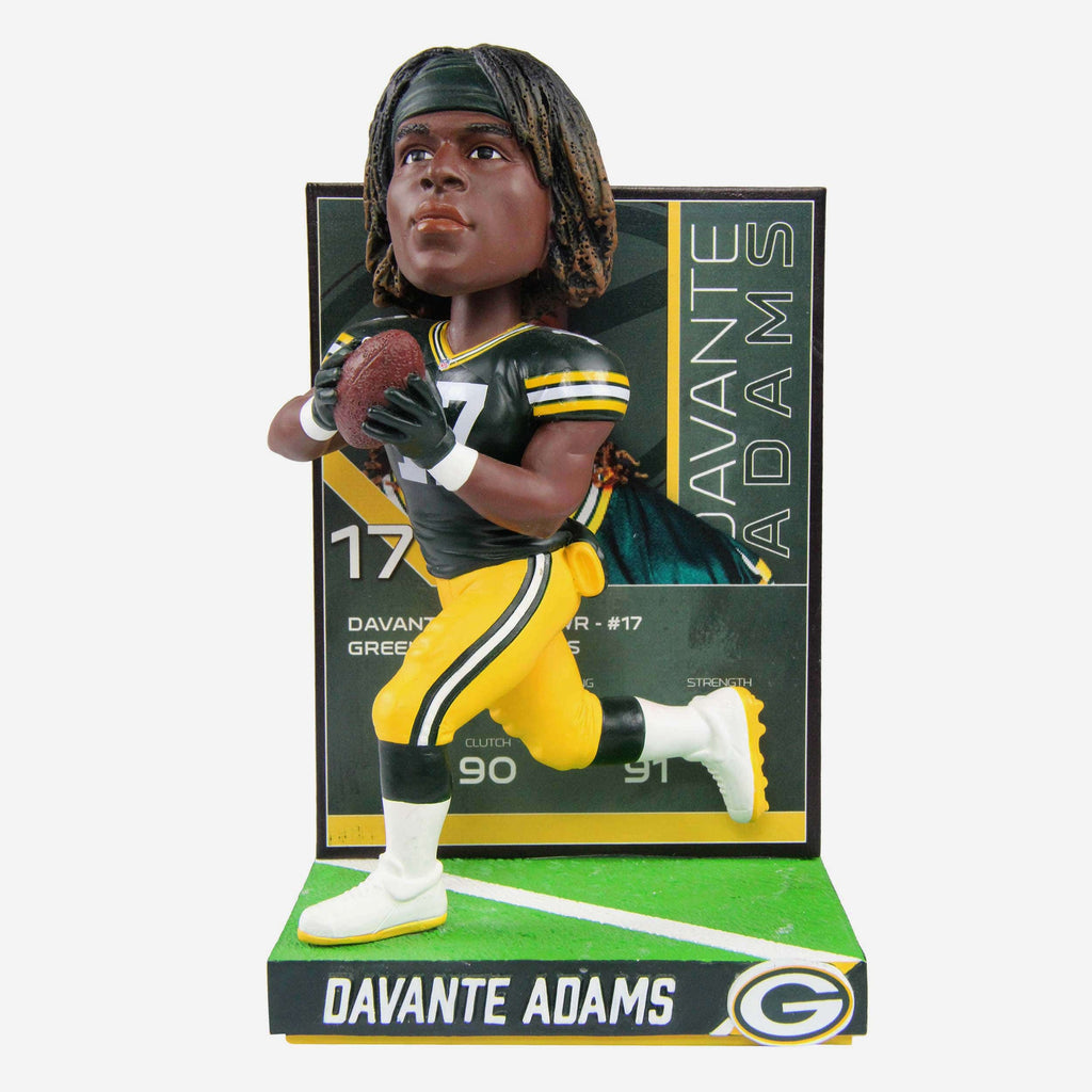 Davante Adams Green Bay Packers Ratings Card Bobblehead FOCO - FOCO.com