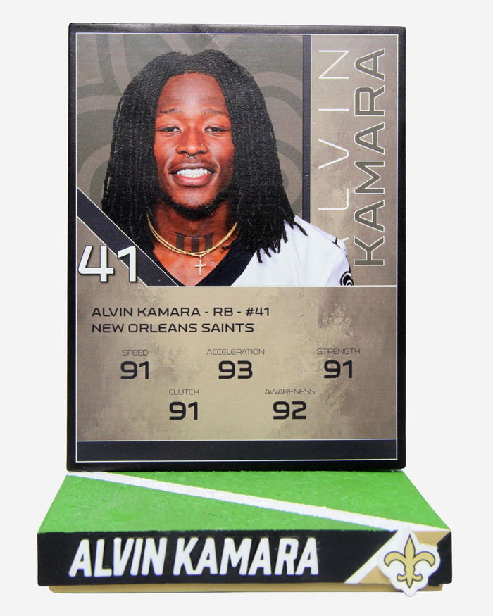 Alvin Kamara New Orleans Saints Ratings Card Bobblehead FOCO - FOCO.com