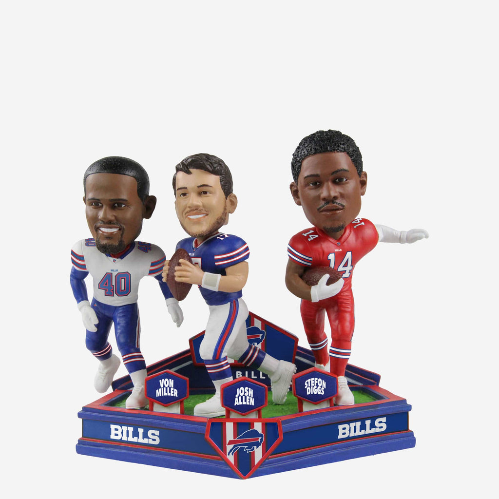 Josh Allen & Von Miller & Stefon Diggs Buffalo Bills Triple Bobblehead FOCO - FOCO.com