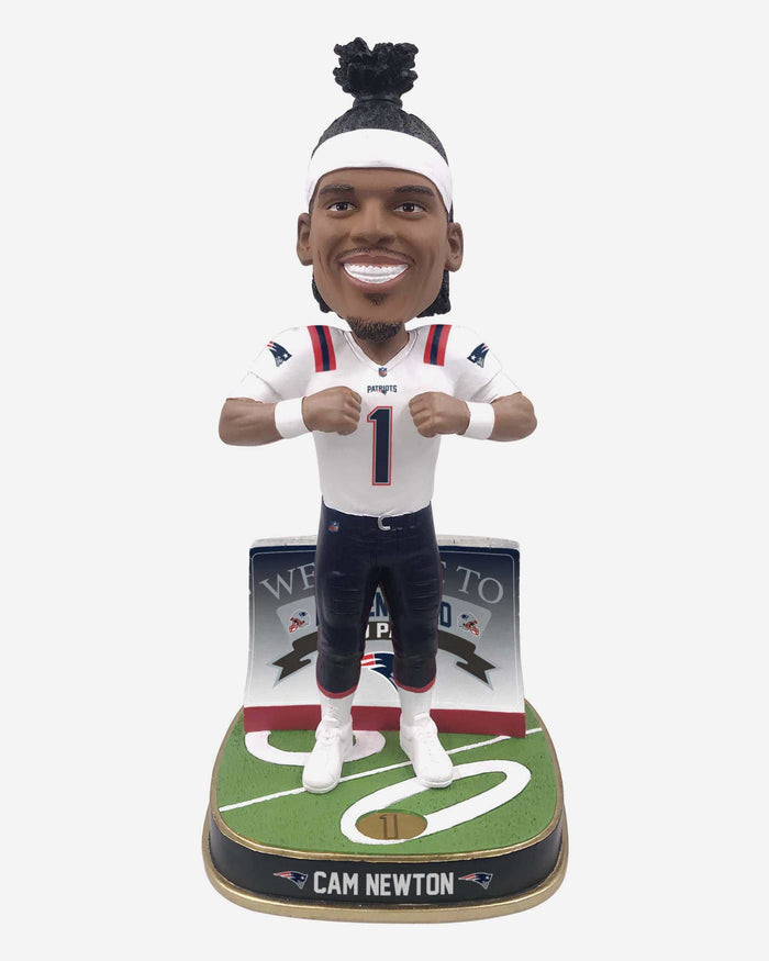 Cam Newton New England Patriots Welcome Bobblehead FOCO - FOCO.com