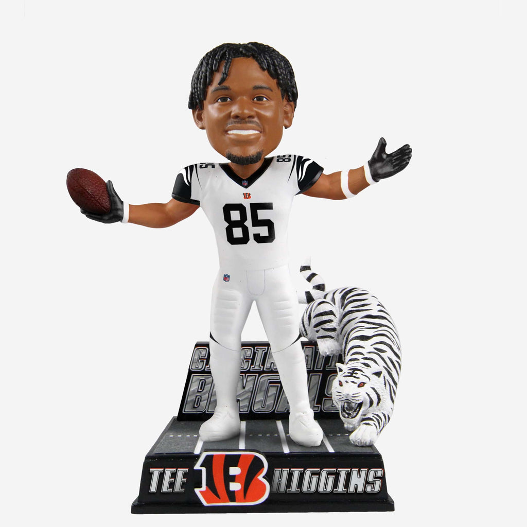 Tee Higgins Cincinnati Bengals White Tiger Bobblehead FOCO - FOCO.com