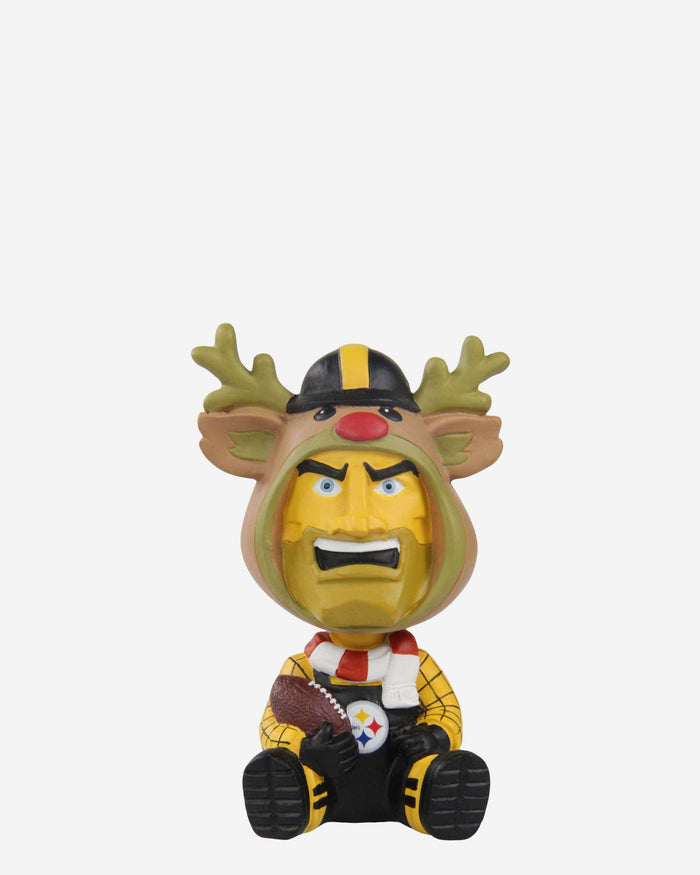 Steely McBeam Pittsburgh Steelers Christmas Mascot Bobble Bro Mini Bobblehead FOCO - FOCO.com