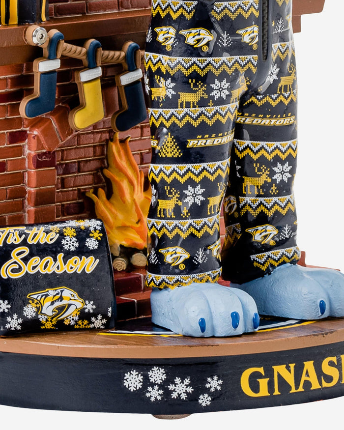 Gnash Nashville Predators Holiday Mascot Bobblehead FOCO - FOCO.com