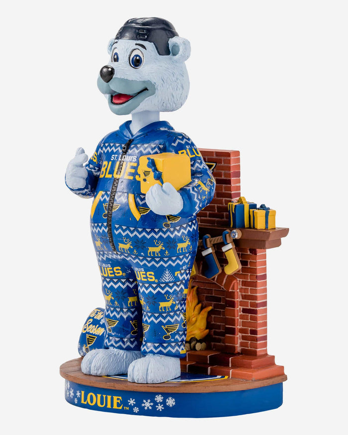 Louie St Louis Blues Holiday Mascot Bobblehead FOCO - FOCO.com