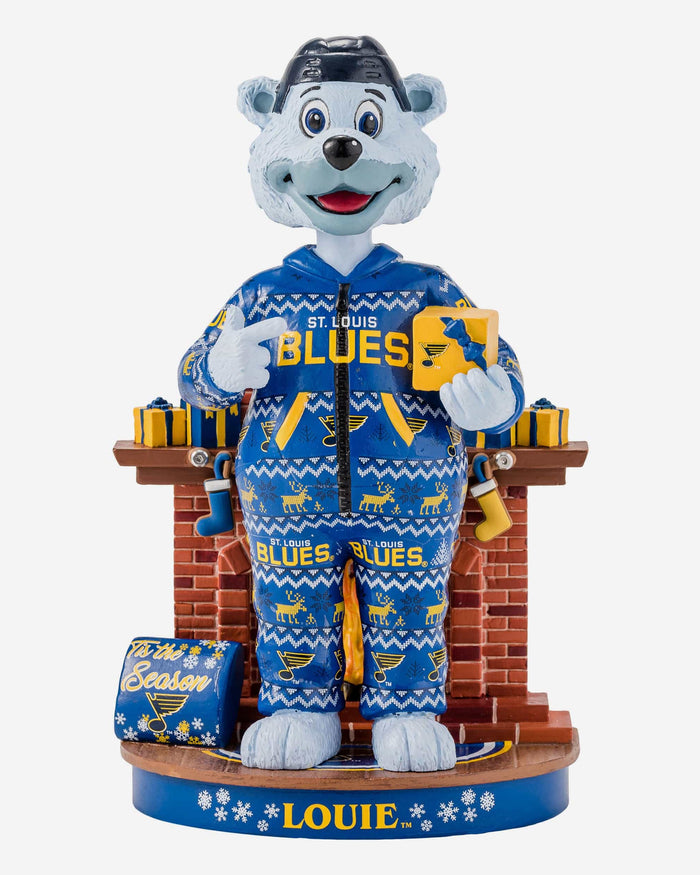 Louie St Louis Blues Holiday Mascot Bobblehead FOCO - FOCO.com