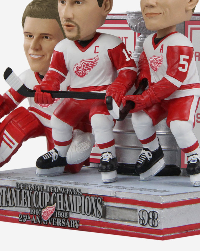 Detroit Red Wings 1998 Stanley Cup Champions 25th Anniversary Celebration Triple Bobblehead FOCO - FOCO.com