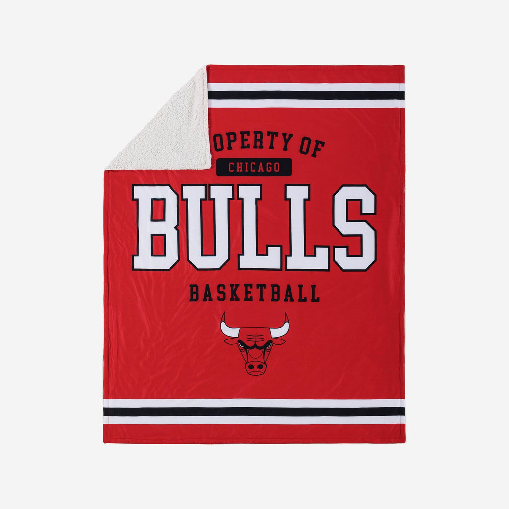 Chicago Bulls Team Property Sherpa Plush Throw Blanket FOCO - FOCO.com