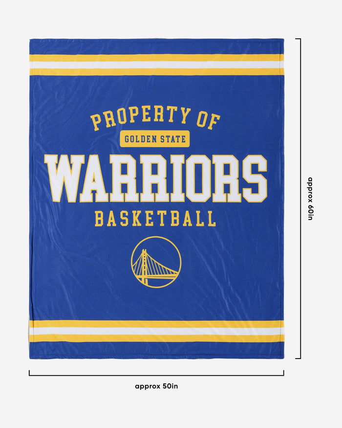 Golden State Warriors Team Property Sherpa Plush Throw Blanket FOCO - FOCO.com