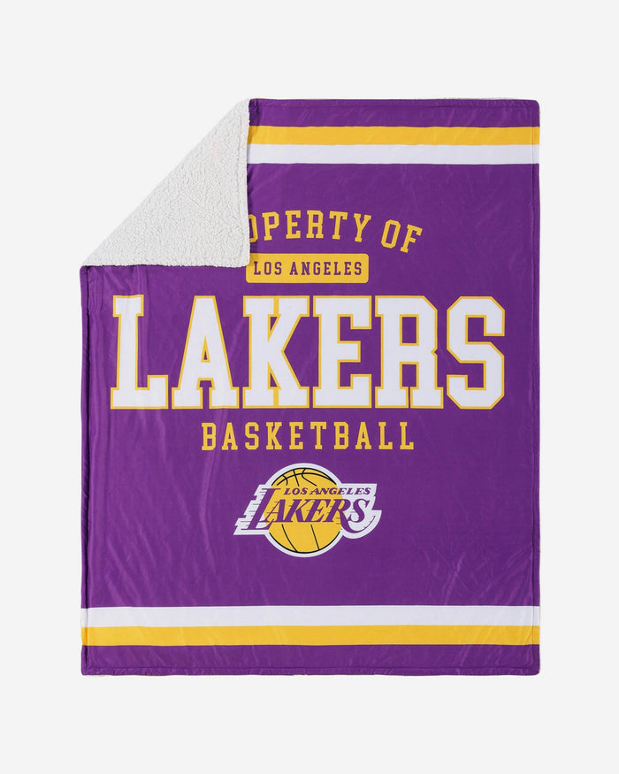Los Angeles Lakers Team Property Sherpa Plush Throw Blanket FOCO - FOCO.com