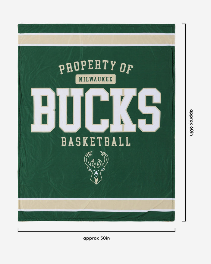 Milwaukee Bucks Team Property Sherpa Plush Throw Blanket FOCO - FOCO.com