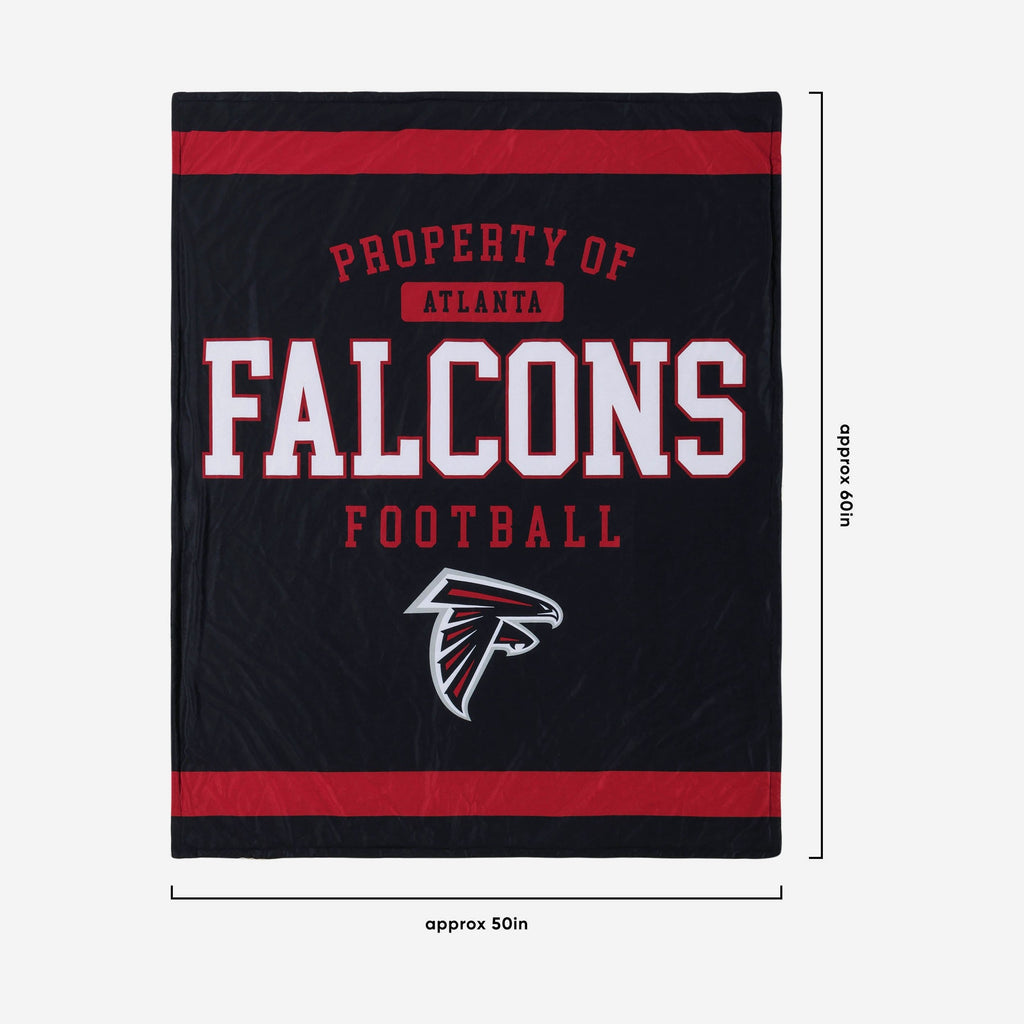 Atlanta Falcons Team Property Sherpa Plush Throw Blanket FOCO