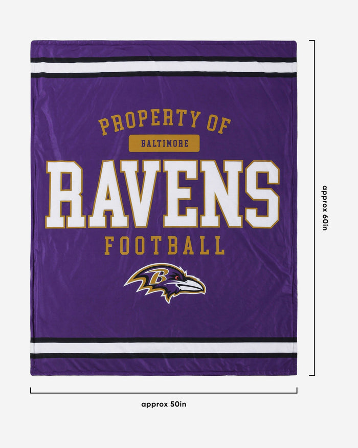Baltimore Ravens Team Property Sherpa Plush Throw Blanket FOCO - FOCO.com