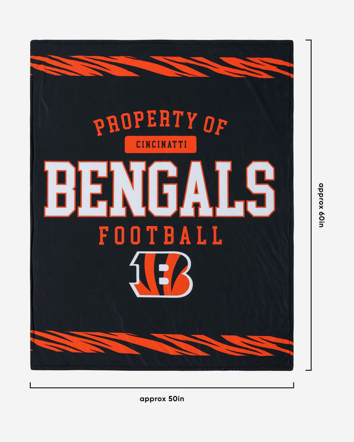 Cincinnati Bengals Team Property Sherpa Plush Throw Blanket FOCO - FOCO.com