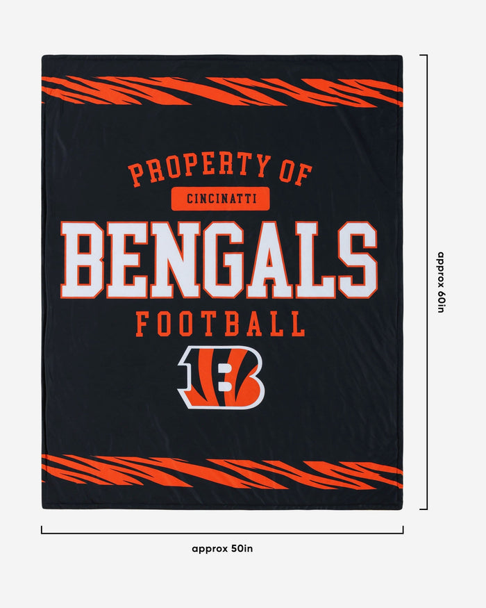 Cincinnati Bengals Team Property Sherpa Plush Throw Blanket FOCO - FOCO.com