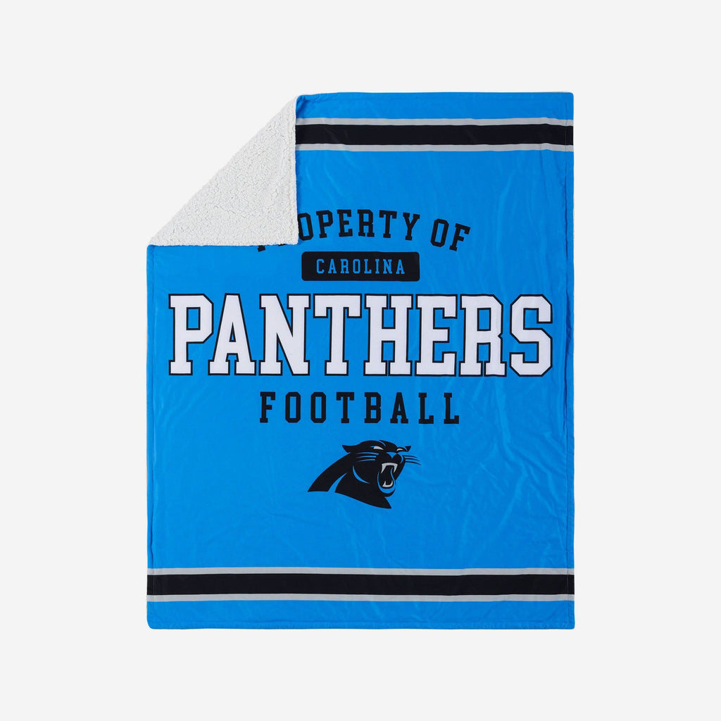 Carolina Panthers Team Property Sherpa Plush Throw Blanket FOCO - FOCO.com