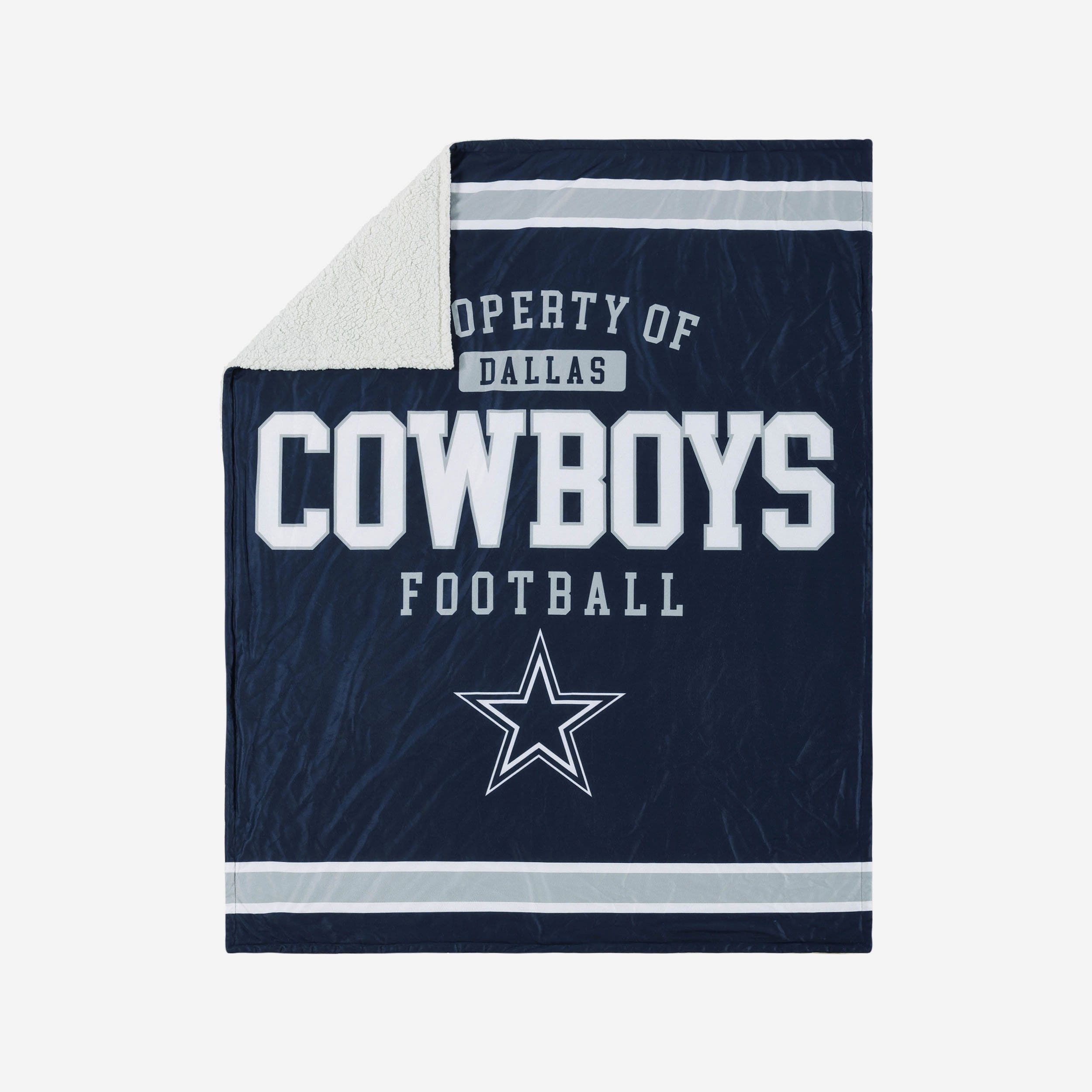Dallas Cowboys Team Property Sherpa Plush Throw Blanket FOCO