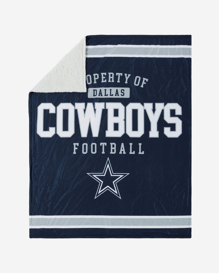 Dallas Cowboys Team Property Sherpa Plush Throw Blanket FOCO - FOCO.com