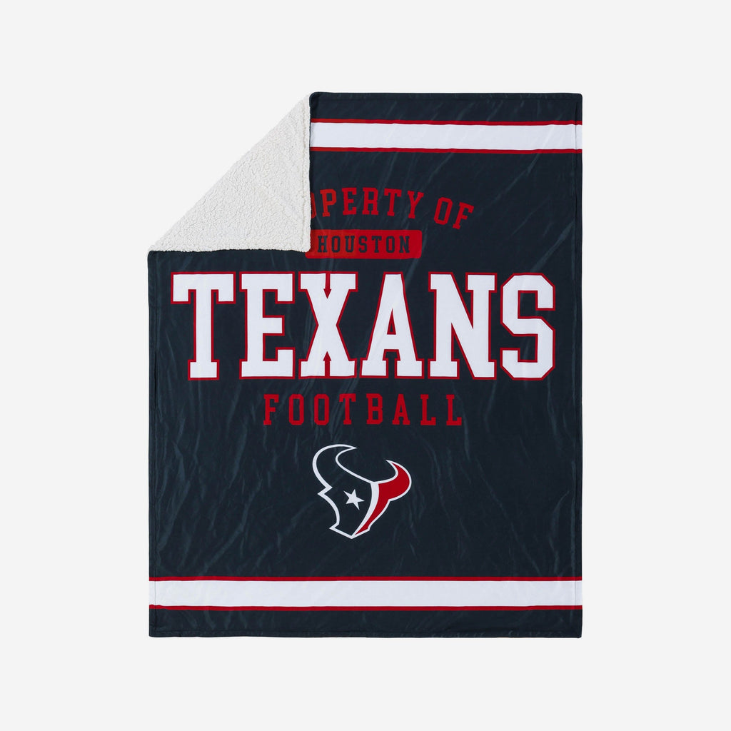 Houston Texans Team Property Sherpa Plush Throw Blanket FOCO - FOCO.com
