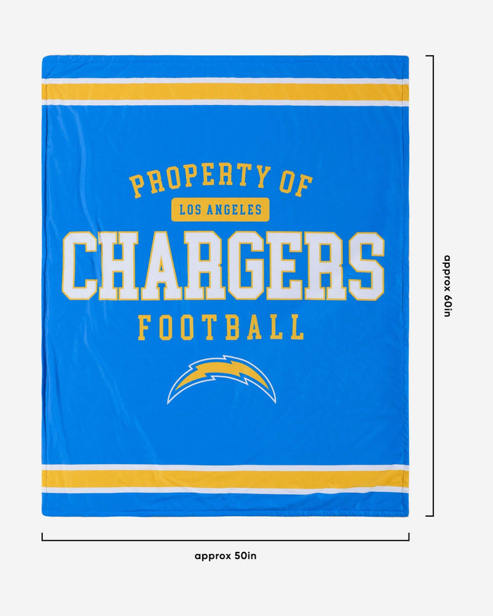 Los Angeles Chargers Team Property Sherpa Plush Throw Blanket FOCO - FOCO.com