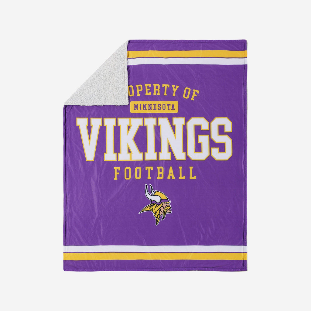 Minnesota Vikings Team Property Sherpa Plush Throw Blanket FOCO - FOCO.com