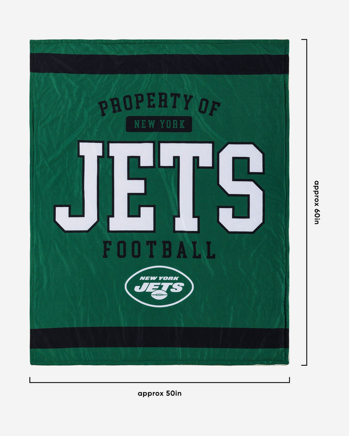 New York Jets Team Property Sherpa Plush Throw Blanket FOCO - FOCO.com