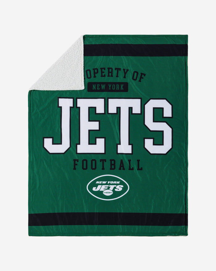 New York Jets Team Property Sherpa Plush Throw Blanket FOCO - FOCO.com