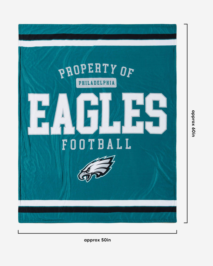 Philadelphia Eagles Team Property Sherpa Plush Throw Blanket FOCO - FOCO.com
