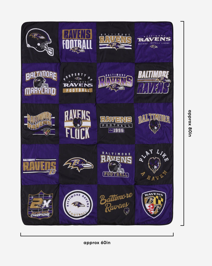 Baltimore Ravens Team Pride Patches Quilt FOCO - FOCO.com
