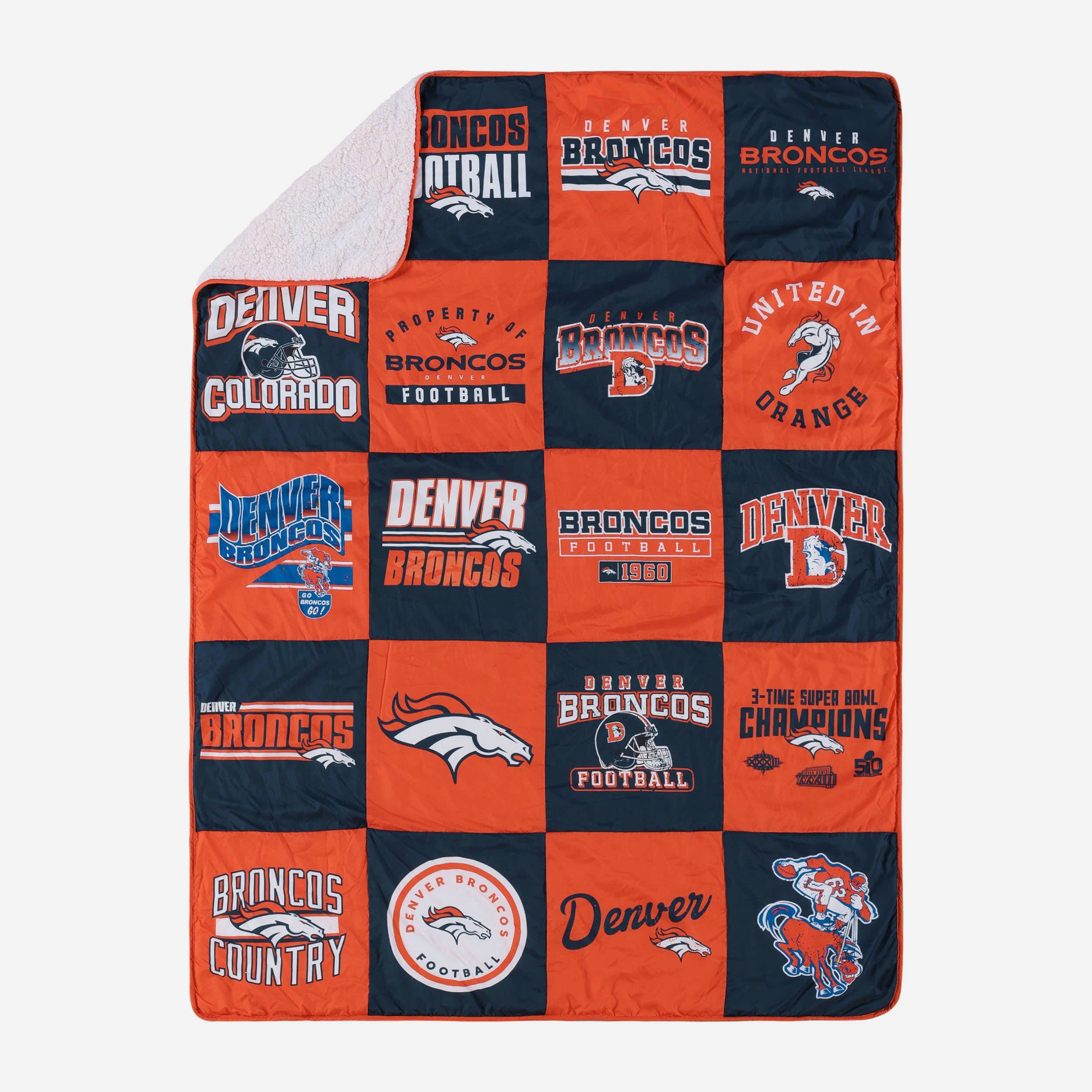 Denver Broncos Team Pride Patches Quilt FOCO