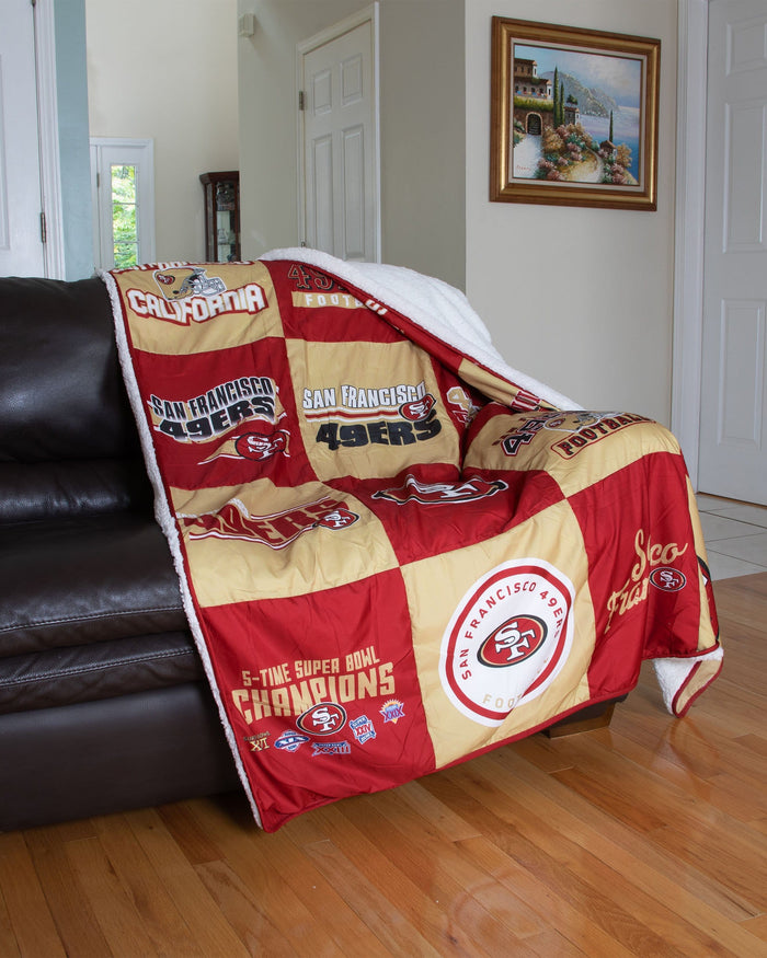 San Francisco 49ers Team Pride Patches Quilt FOCO - FOCO.com