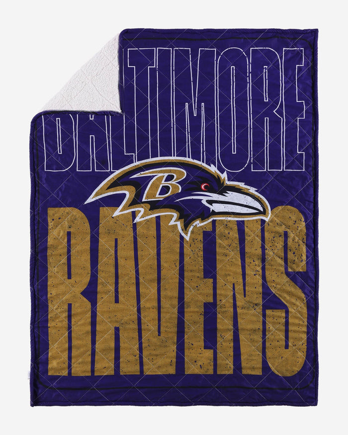 Baltimore Ravens Big Game Sherpa Lined Throw Blanket FOCO - FOCO.com