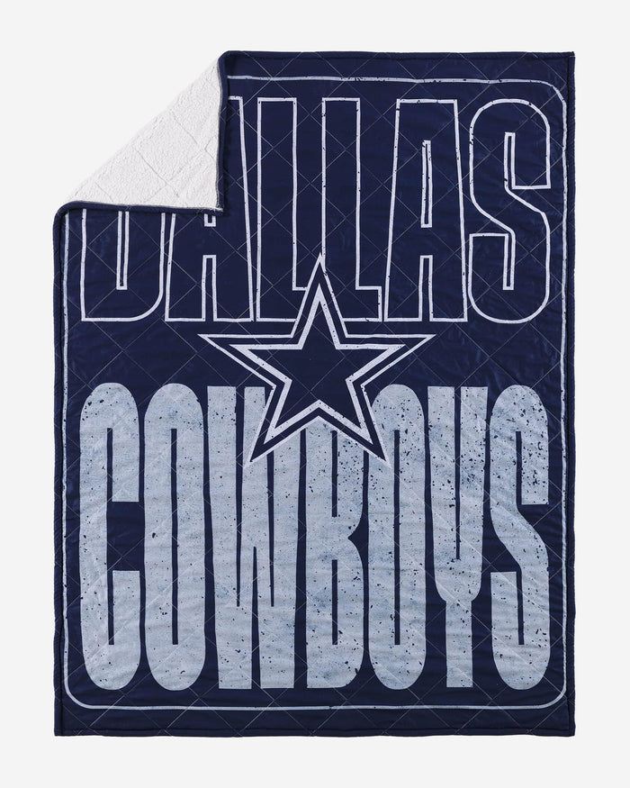 Dallas Cowboys Big Game Sherpa Lined Throw Blanket FOCO - FOCO.com