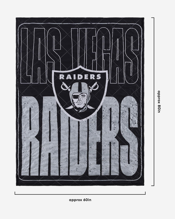 Las Vegas Raiders Big Game Sherpa Lined Throw Blanket FOCO - FOCO.com