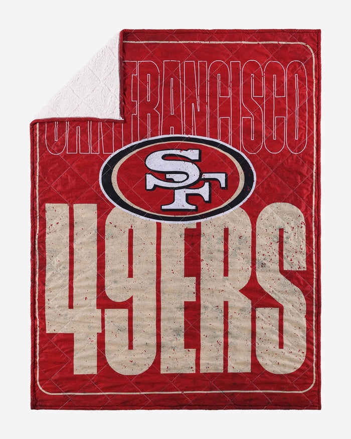 San Francisco 49ers Big Game Sherpa Lined Throw Blanket FOCO - FOCO.com