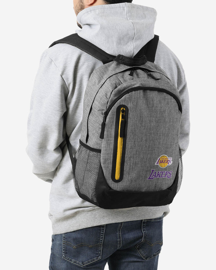 Los Angeles Lakers Heather Grey Bold Color Backpack FOCO - FOCO.com
