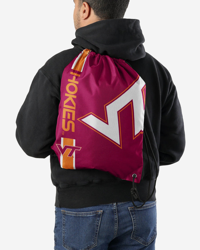 Virginia Tech Hokies Big Logo Drawstring Backpack FOCO - FOCO.com